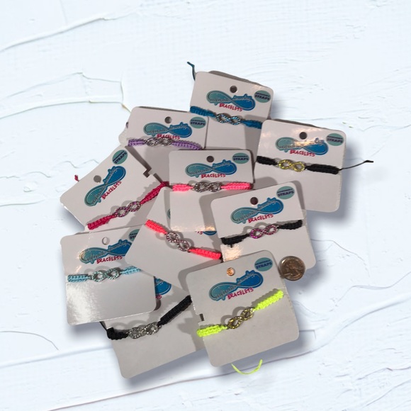 Black & Yellow Retro Rhinestone Studded Infinity Adjustable Bracelet - Picture 3 of 4